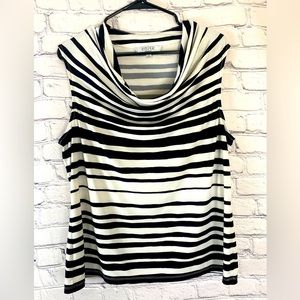 Kasper Striped Cowl Neck Blouse size XL